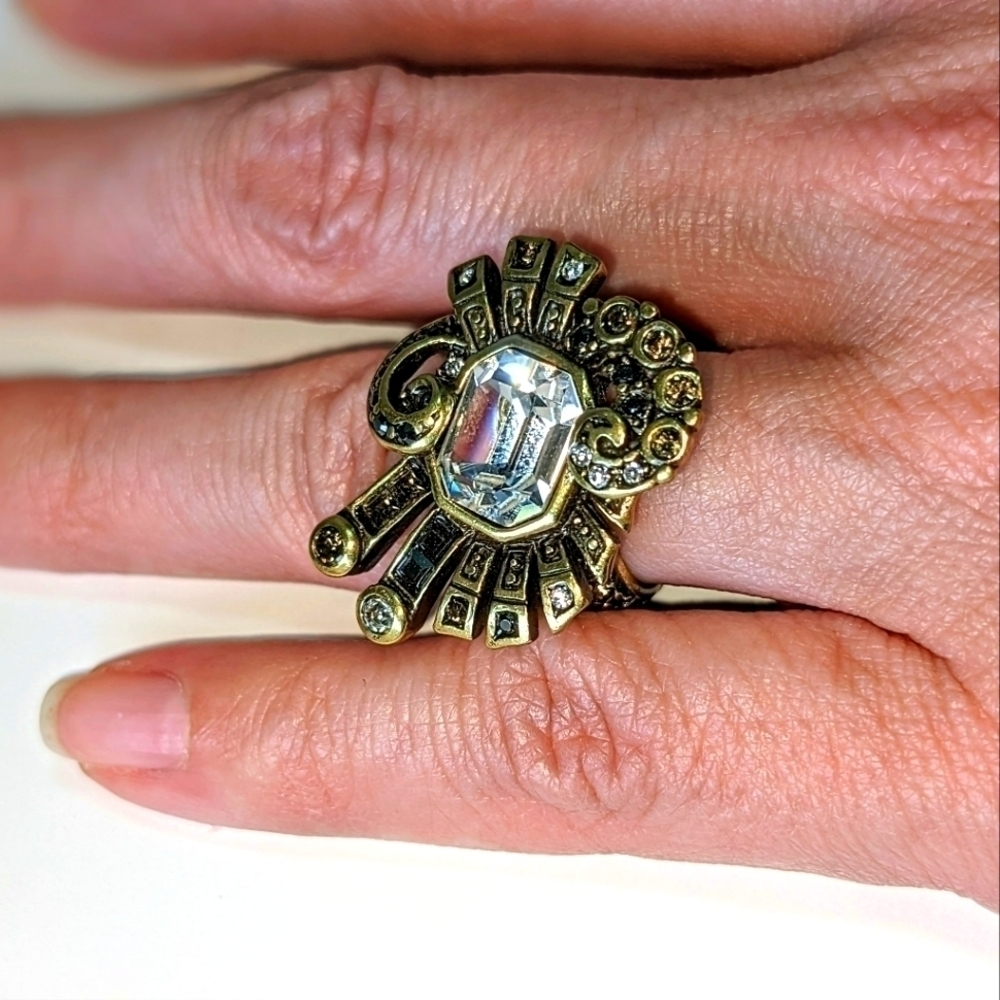 Heidi Daus French Kiss Antique Gold Ring - Picture 2 of 15